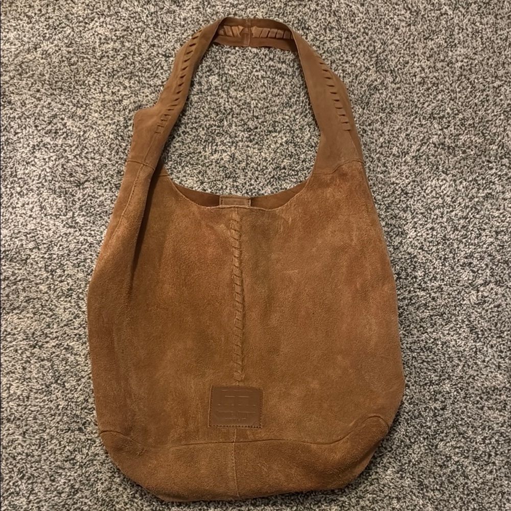 Haute Hippie Leather Festival Suede Hobo Brown Cognac Purse Accessory Bag